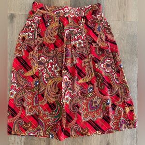 Ralph Lauren inspired/ Norton McNaughton Red Paisley Skirt